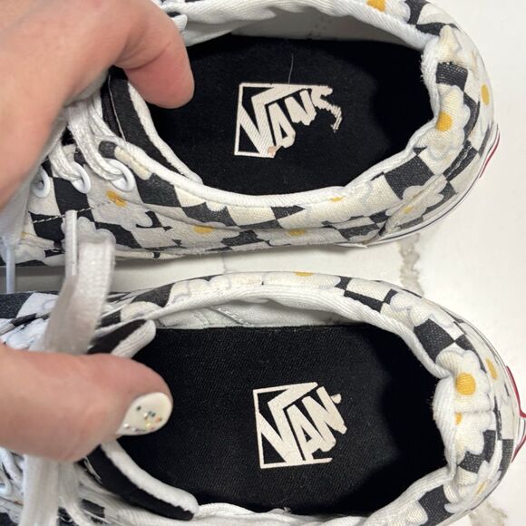 Vans Women's Dohney Daisy Flower Checkerboard Skater Sneakers Black Size 7 Shoes - Picture 9 of 11